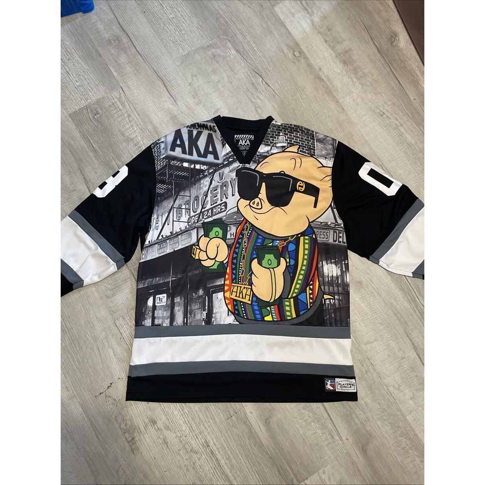 Looney Tunes x AKA Porky Pig Hustler Jersey XL Notorious BIG PIG Hockey 08